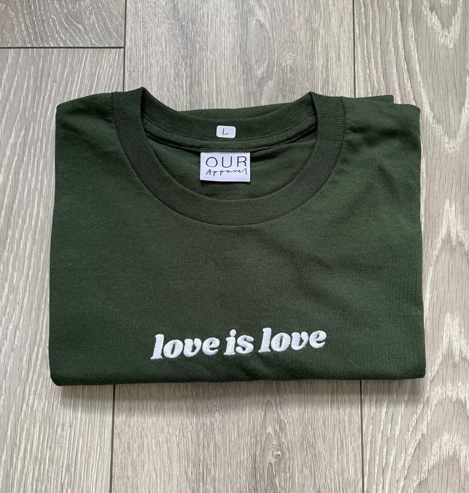 Green 'Love is Love' T-shirt