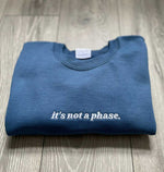 Load image into Gallery viewer, Blue &#39;Not a Phase&#39; Sweatshirt
